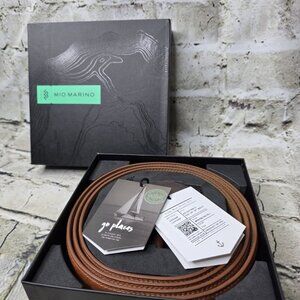 Mio Marino Men’s Leather Dress Belt with Grungy Metal Ratchet Buckle Brown 38-54